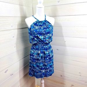 Cynthia Rowley Bold Abstract Print Faux Wrap Sundress S FREE SHIP